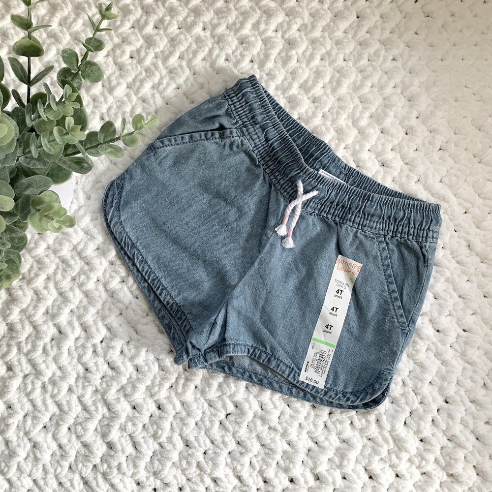 NWT Girls jumping beans Denim Shorts (Blue) 4T